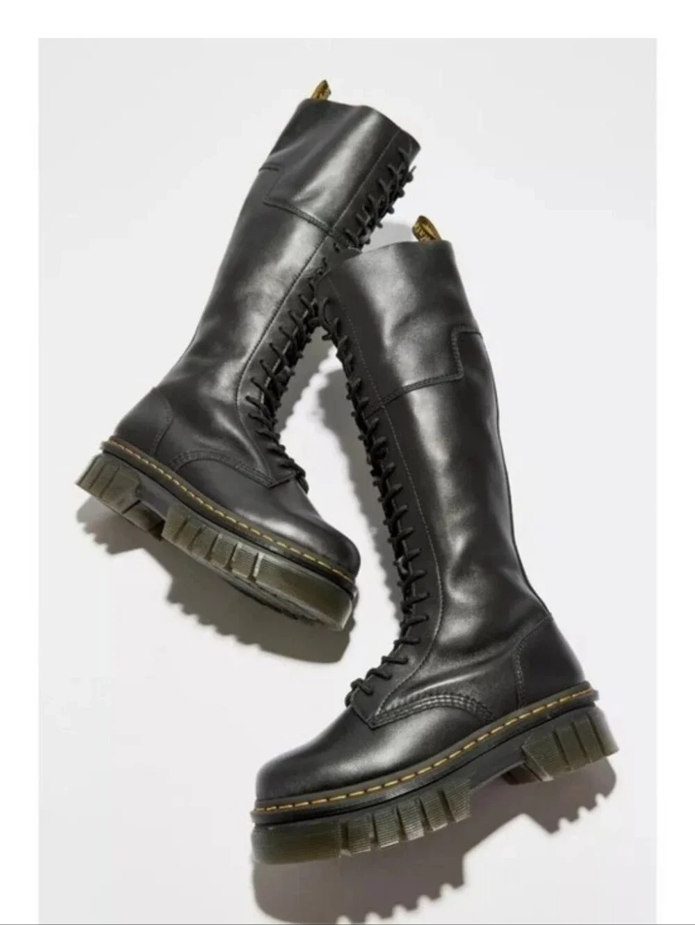 Dr. Martens Audrick 20 I Black Tall Lace-Up Combat Boots SZ.12